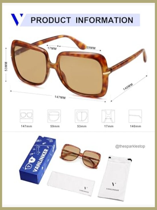 Polarized Oversized Square 70s Vintage Sunglasses for Women Retro Trendy UV400